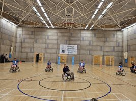 Elmbridge Eagles Wheelchair Rugby League Kick off v St Marys